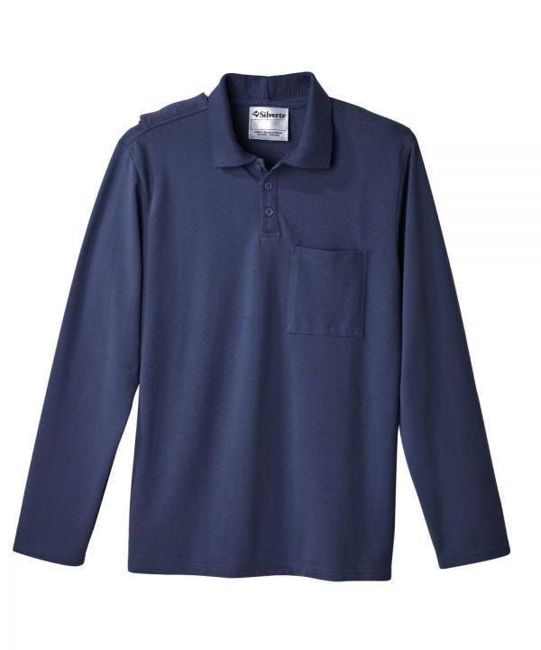 Navy blue polo store shirt with pocket